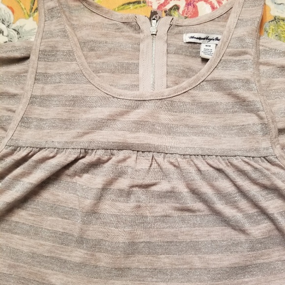 Size medium tank. Tan and silver with zipper back - Picture 2 of 4